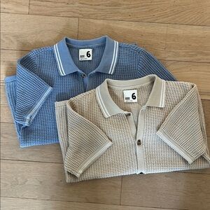 2 Cotton On‎ Kids Polos in Blue and Beige size 6